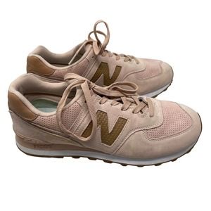 New Balance 574 Classic Oak Pink Suede Casual Sneakers Womens 12